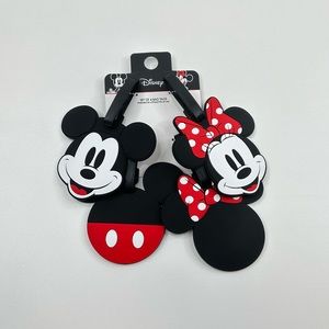 Disney Mickey Mouse and Minnie Mouse Luggage Tags Set of 4 Rubber Disneyland